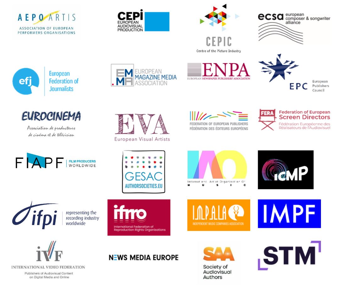 Joint letter of EU Cultural and Creative industries’ organisations calling for a meaningful implementation of the AI Act